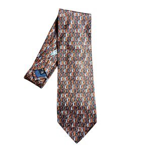 Vintage Ermenegildo Zegna Mens Silk Jacquard Mosaic Tie Made in Italy Maximalist